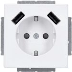 Voltking Busch-Jaeger 20 EUCB2USB-884 SCHUKO&reg;-/2x USB-Steckdose Studiowei&szlig;...