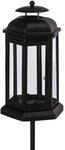Dehner Grablaterne mit Stab, 46 x 13.8 x 12 cm, Eisen/Glas, schwarz