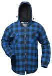 'Thermohemd Arbeitshemd Arbeitsjacke blau/schwarz kariert und gef&uuml;ttert mit Kapuze ?