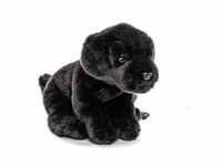 Uni-Toys - Labrador Welpe (schwarz), mit Leine - 23 cm (Höhe) - Plüsch-Hund,