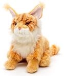 Uni-Toys - Maine-Coon-Katze, sitzend (braun) - 27 cm (H&ouml;he) - Pl&uuml;sch-Katze -