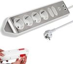 Brennenstuhl Estilo Ecksteckdosenleiste 6-Fach (Tischsteckdose mit