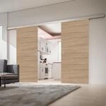 inova Doppel-T&uuml;r Holz-Schiebet&uuml;r 2-Fl&uuml;gelig 1510 x 2035 mm Wildeiche Alu