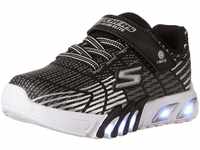 Skechers Jungen Flex-Glow Elite Sneaker, Black Synthetic & Trim/ Charcoal & Silver