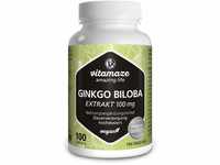 Ginkgo Biloba hochdosiert, 50:1 Extrakt 100 mg = 5000 mg Ginkgo Blatt-Pulver pro