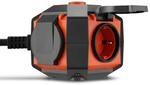 REV PowerGlobe, Steckdosenw&uuml;rfel, Mehrfachsteckdose, 3680W, Schalter, 1,4m, IP44,