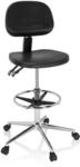 hjh OFFICE 830103 Arbeitsstuhl hoch TOP Work 24 I PU-Hartschaum Schwarz Arbeitshocker