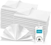 ZOLLNER 25er Set Mundservietten 100% Baumwolle, 50x50 cm, Wei&szlig;