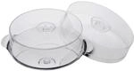 APS 652 Tortenplatte mit 2 Hauben hochwertige Kuchenplatte aus Edelstahl mit Griffen