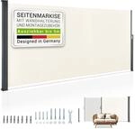 Juskys&reg; Seitenmarkise Dubai 500 x 180 cm ausziehbar Blickdicht, Sichtschutz...