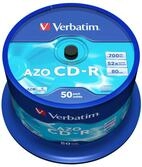 Verbatim CD-R AZO Crystal - 700 MB, 52-fache Brenngeschwindigkeit mit langer