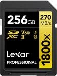 Lexar SDXC Professional 256GB 1800x UHS-II Gold Serie Class 10 U3 V60 f&uuml;r 4K