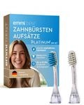 emmi-DENT Ultraschall Aufsteckb&uuml;rsten M2 Wave in Blau & Wei&szlig; I 2er Ersatzb&uuml;rsten