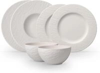 Villeroy & Boch - Manufacture Rock Blanc Geschirrset 6 teilig Wei&szlig;,