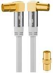 Goobay 70422 TV-Antennenkabel, gewinkelt, Koax-Buchse 90&deg; > Koax-Stecker 90&deg;,135