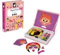 Janod - Girl's Crazy Faces Magneti'Book - Magnetic Educational Game 55 Pieces - For