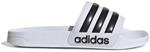 adidas Unisex Adilette Shower Slides Slipper, Cloud White / Core Black / Cloud White,