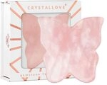 Crystallove Gua Sha Stein mit Aventurin - Jade Massageroller - Schmetterlings -