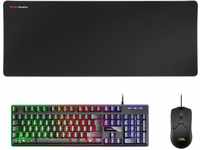 Mars Gaming MCPXBPT, Combo Tastatur H-Mech FRGB, Ultralight Maus 10000DPI & XXL