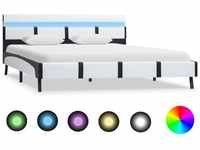 vidaXL Polsterbett mit LED Kunstlederbett Doppelbett Bett Bettgestell Bettrahmen