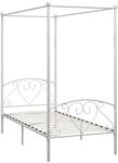 vidaXL Himmelbett Bett Bettgestell Einzelbett Metallbett Bettrahmen Lattenrost