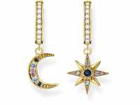 THOMAS SABO Sabo Creolen Royalty Stern und Mond mit Steinen aus 925 Sterlingsilber