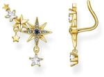 THOMAS SABO Ohrringe Ear climber Royalty Sterne gold 925 Sterlingsilber, 750 Gelbgold