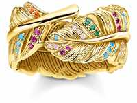 THOMAS SABO Damen Ring 925 Sterlingsilber, 750 Gelbgold Vergoldung TR2284-488-7