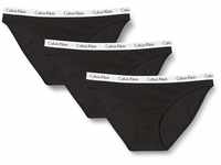 Calvin Klein Damen 3er Pack Slips Bikini Form mit Stretch, Schwarz (Black), XS
