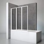Schulte D1300 04 50 Duschwand f&uuml;r Badewanne Well, 127 x 140 cm, 3-teilig...