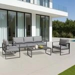 Jet-Line XXL Gartenlounge Gartenm&ouml;bel Set Kreta II Grau Outdoor-Sitzgruppe