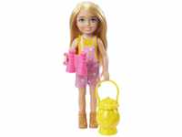Barbie Chelsea Serie, Chelsea Camping Puppe mit blonden Haaren, Haustier Eule,