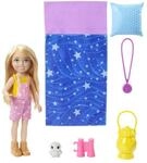 Barbie Chelsea Serie, Chelsea Camping Puppe mit blonden Haaren, Haustier Eule,