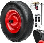 GARDEBRUK Schubkarrenrad PU Vollgummi pannensicher 4.80/4.00-8 ?390mm Stahlfelge