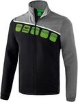 Erima Unisex 5-C Jacke mit abnehmbaren &Auml;rmeln, schwarz/grau Melange/wei&szlig;, M