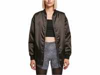 Urban Classics Damen Ladies Oversized Satin Bomber Jacket Jacke, Black, M