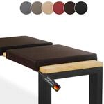 Lycce Bankauflage Klemmkissen 2 Leisten, Sitzkissen Kunstleder braun, Banktiefe 40 cm