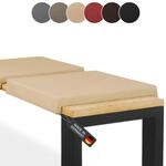 Lycce Bankauflage Klemmkissen 2 Leisten, Sitzkissen Kunstleder beige, Banktiefe 40 cm