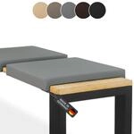Lycce Bankauflage/Klemmkissen 2 Leisten, Kunstl. grau, Banktiefe 37 cm