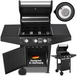 Juskys Gasgrill Louisiana 3 Brenner 8,1 kW &ndash; BBQ Grillwagen mit Deckel, Grillrost &