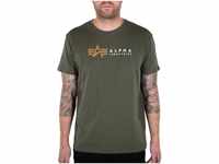 Alpha Industries Herren Alpha Label T-Shirt, Dark Olive, XL
