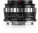 TT Artisan 23mm F/1.4 APS-C Objektiv Anschluss Sony E Mount Silver manuelles