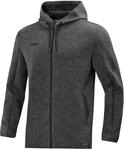 JAKO Damen Kapuzenjacke Premium Basics, Hellgrau-Meliert, 40