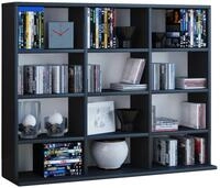 VCM Holzregal stehend | platzsparender CD-Schrank f&uuml;r 480 CDs oder 224 DVDs 