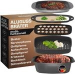 STONELINE Aluguss Br&auml;ter Induktion 39x22 cm 5,6 L, Kochgeschirr Set 5-teilig Braten