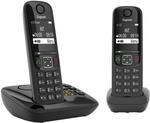 Gigaset AS690A Duo - 2 Schnurlose DECT-Telefone mit Anrufbeantworter -