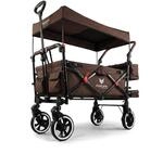 FUXLIFE Bollerwagen FX-CT850 Braun - Komfort faltbar &bull; Kinder Transportwagen...