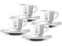 Bialetti Cups, Porcelain, White and Silver, 4