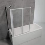 Schulte Duschwand f&uuml;r Badewanne Smart, H&ouml;he: 121 cm, 2-teilig mit Seitenwand...