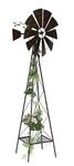 DanDiBo Windrad Metall 170 cm kugelgelagert Braun Windspiel Gartenstecker 96019